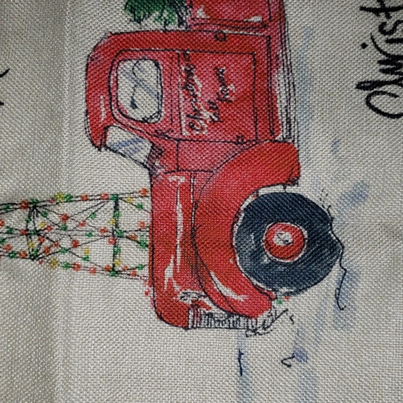 Farm Windmill Christmas Truck Pillow Cover. Christmas Tree - Picture 5 of 11